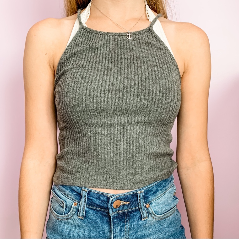 Brandy Melville Grey Crop Top